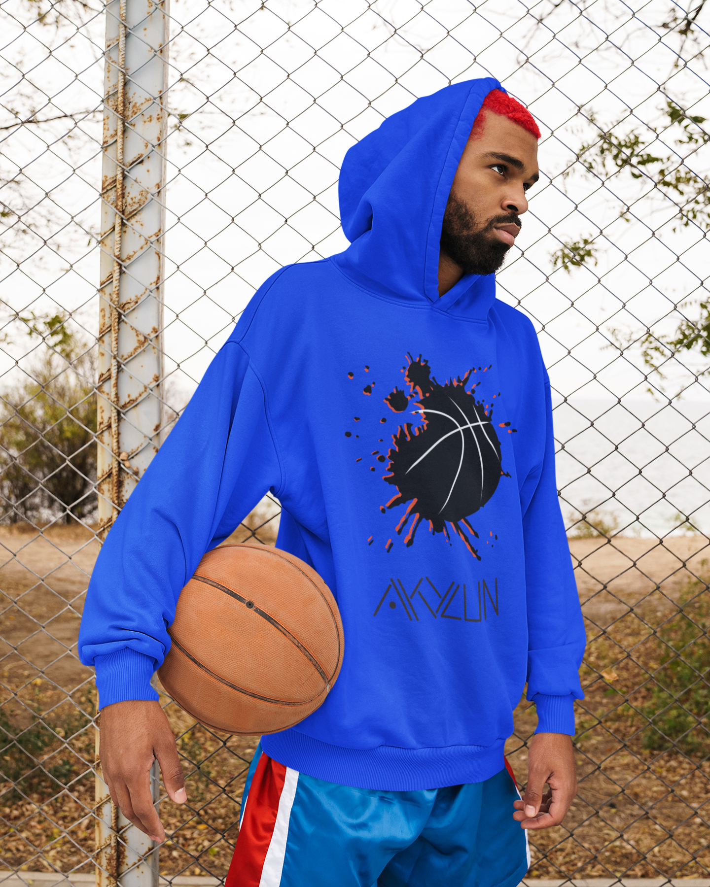 Black Akylun Hoops Hooded Sweatshirt