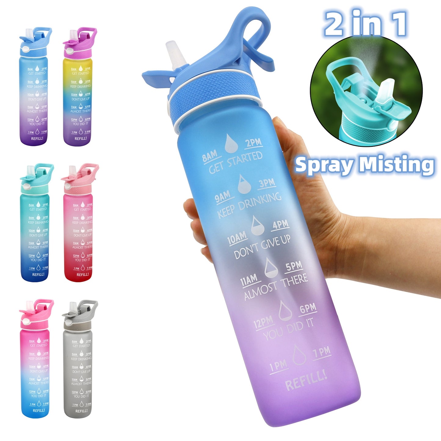 1000ML Plastic Spray Water Bottle